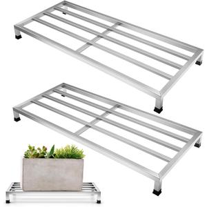 MorningRo 2 Pack Dunnage Rack 39.37" Long X 15.75" Wide, 3.9" Height Stainless Steel Dunnage Rack 1800 lbs Capacity Storage Commercial Food Service Storage in Restaurant Kitchens Shop