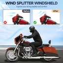 Clear 8”Motorcycle Windshield Windscreen Wind Splitter Compatible with 1996-2013 Harley Davidson Touring Street Glide Electra Glide FLHT FLHTCU FLHX FLHTK Tri Glide