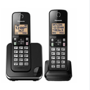 Panasonic Cordless Phone 2 Handsets System Expandable with Amber Backlit Display – KXTGC352B (Black)