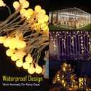 Globe String Lights Battery Operated Warm White Water proof 2 Pack 19.7FT 40 LED Globe Fairy String Light 8 Modes with Remote Control , for Home, Party, Christmas, Wedding, Garden Decoration