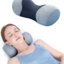 Bespilow Cervical Neck Pillow for Pain Relief - Small Cylinder Neck Roll & Round Bolster - Portable Memory Foam Traction Device for TMJ, Hump Correction, Travel & Sleeping Support, Odorless (1 Pillow +1 More Pillowcase (Grey))