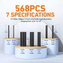 TKDMR 568 Pcs Heat Shrink Tubing - 4:1 Ratio,2.2" Length,Adhesive Lined, Marine Grade Shrink Wrap - Industrial Heat Shrink Tubing Kit