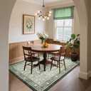 GarveeHome Provence Area Rugs 9x12 Living Room, Botanical Grove Sage Green Cottagecore Washable Rug for Bedroom Dining Nursery Low-Pile Vintage Large Soft Carpet