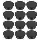 PATIKIL 32.3mm Diameter Rubber Hole Plugs, 12 Pcs Silicone Rubber Round Hole Stoppers for 31-32mm Hole, Black
