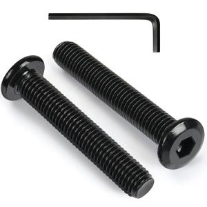 M6-1 x 40 mm 35pcs Flat Head Hex Socket Cap Screws Metric M6 Bolts, 304 Stainless Steel 18-8, Black Zinc Plated, Full Thread, with Hex Spanner