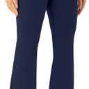 AFITNE Yoga Pants for Women Bootcut Capris with Pockets High Waisted Flare Workout Bootleg Yoga Crop Flared Athletic Gym Pants Navy Blue - S