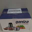 GANIZA Food Processors, Electric Food Chopper with Meat Grinder & Vegetable Chopper - 2 Bowls (8 Cup+8 Cup) with Powerful 450W Copper Motor - Includes 2 Sets of Bi-Level Blades for Fruits/Meat/Nuts (Black)