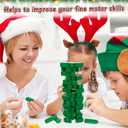 Christmas Wooden Blocks Stacking Game, Green Tree Collapsible Tower Game for Family Game Nights, Parties & Festive Decor, Suitable for Indoor/Outdoor Play