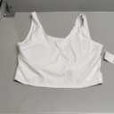 PURE CHAMP Sports Bras for Women Medium Support Crop Tops Tank Top for Women Camisole Cami Workout Tops Removable Padding, White, XXL