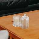 Cabilock Glass Candle Holder Set, Small Clear Wedding Wax Cup with Cloche Dome Cover, Household Tealight Candle Cup for Banquet Home Decoration, 6.69X3.93X3.93 Inch