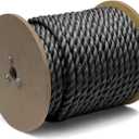 310741 150 ft (45.7 m) x 3/4 in (19 mm) Twisted Polypropylene Rope, 1000 lbs Load Capacity, Black