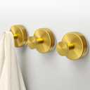 Suction Cup Hooks for Shower,3 PCS No Drill Bathroom Hooks for Towels, Robes,Removable Towel Holder for Bathroom Wall,Kitchen,Glass,Mirror,Hanging up to 15 lbs,Loofah-Gold