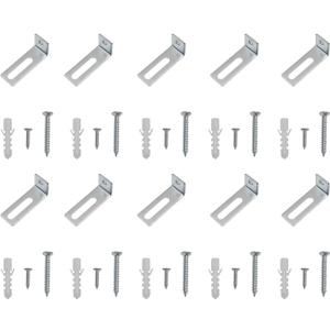 FDXGYH 10set White Board Mounting Hardware L-Shaped Whiteboard Hanging Brackets White Board Installation Hardware Kit with Screws and Expansion Tube