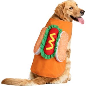Dog Hot Dog Halloween Costume, Funny Pet Halloween Costumes for Dogs Cat of Small Medium Large Breed