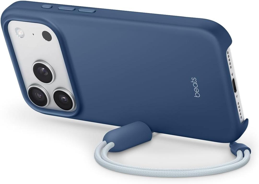 Beats iPhone 17 Pro Kickstand Case with MagSafe & Camera Control, Built in Stand & Lanyard, Matte Finish with Microfiber Lining  Bedrock Blue