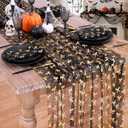 Black Halloween Cheesecloth Table Runner 10FT Sheer Chiffon Mesh Runner, 29 x 120 Inch