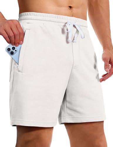 Pioneer Camp Sweat Shorts for Men 5 Inch Inseam Shorts Athletic Gym Workout Casual Cotton Shorts for Running Pajama Lounge, L