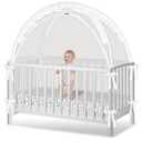 Crib Tent - Crib Net to Keep Baby in, Stop Baby from Climbing Out of Crib, Pop Up Crib Tent with Durable Breathable Net Double Zipper Strong Rods Installation Convenience (Black Line, Large)