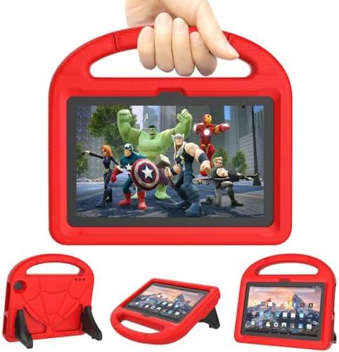 Tablet Case 7inch for Kids(12th Generation, 2022 Release) - DICEKOO Lightweight Shockproof Case with Stand Handle, Not Compatible with TCL Onn Tablets Tablet - Red