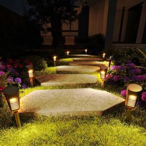 Solar Lights Outdoor Pathway 8 Pack, Solar Pathway Lights Outdoor Auto On/Off Waterproof Garden Landscape Lighting for Path, Yard, Walkway, Driveway, Lawn, Patio, Outside Decor, Warm White