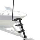 Boat Trailer Step, Heavy Duty Steel 3 Steps Ladder for Boat Trailer Tongue with Left or Right Adjustable Handrail, 450lbs Capacity, Black