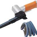 Air Belt Sander 3/8" x 13" Belt Size Pneumatic Tool with 12pc Belts (#40, #60, #80 & #120), Good for Deburring, Sanding and Finishing (3/8" x 13" Sander)