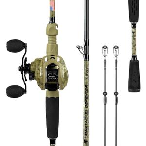 KastKing Spartacus Defender Twin-Tip Fishing Rod and Reel Combo, Left Reel, 7'0"- MH Rod (Left Reel, 7'0"- MH Rod(2pcs+ Extra Tip))