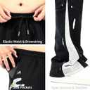 GINGTTO Men's Sweatpants Open Bottom with Pockets Stacked Flared Track Pants (M)