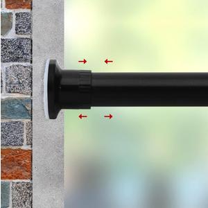 Refrze Room Divider Tension Curtain Rod, 83-122 Inch Tension Shower Curtain Rods, Curtain Rods No Drilling for Window,Adjustable Bathroom Stall Tension Pole-Black (83-122", Black)