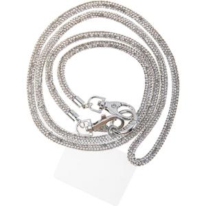 Fashion 43.3'' Exclusive Sparkle Crystal Handbag Lanyard,Premium Bling Handbag Strap,Waterproof Rhinestone Cellphone Lanyard Holder for Women(Clear,1PC)