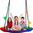 Sorbus 40" Saucer Tree Glider  220lbs Kids Outdoor Seat with Adjustable Ropes  Durable Net Design for Backyard, Swing Set, or Indoor Use  Fun Gift Idea