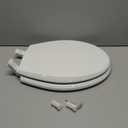 Mayfair Cassel Slow Close Toilet Seat, Easy Clean, Non Slip Premium Wood Seat, Easy Install, Made in USA, Round, White