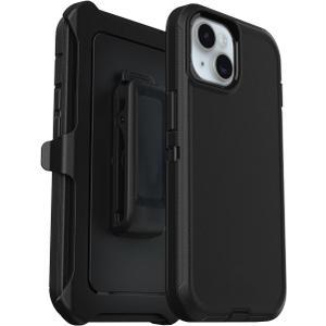 Defender Case Compatible with iPhone 15, Shockproof, Drop Proof, Ultra-Rugged with Port Protection, Includes Holster Clip Kickstand Black