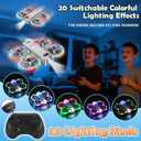 Mini Drone for Kids with 20 Cool Light Modes, Toy Drone with Guard, Altitude-Hold, 3D Flip, 2.4G Remote Control, 3 Speed Modes, 2 Batteries, indoor Outdoor Mini Quadcopter Toy for Beginners
