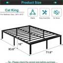 Maenizi California King Bed Frames, 16 Inch Heavy Duty Metal Platform Support Up to 3000 lbs with Steel Slat, No Box Spring Needed, Easy Assembly, Noise Free, Black