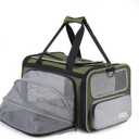 Pawaii Pet Carrier, TSA Airline Approved Cat Carrier, Soft Sided Collapsible Pet Travel Carrier, Foldable, Protable, Travel Friendly Pet Travel Carrier for Cats and Puppy (Grey and Olive Green)