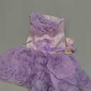 SMALLLEE_LUCKY_STORE Pet Small Dog Puppy Cat Clothes Coat Wedding Costume Satin Rose Formal Dress Tutu Purple Violet S