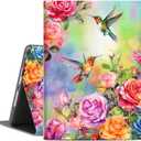 Lokigo New iPad 10.2 Case, iPad 9th 8th 7th Generation Case,10.2 inch iPadCase for ipad 7th/8th/9th gen, Multi-Viewing iPad Cover 9th Generation, Hummingbird