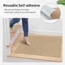 Stair Treads with Landing Rug for Wooden Steps Indoor, Peel and Stick Stair Treads Matching-Mat 20"X32" Stair Landing Slip Resistant Polyester Stair Rugs Non Slip for Seniors and Dogs, Beige