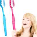 2 Pack 15.75x1.57 Inches Giant Toothbrush Props, Oversized Gag Novelty Bath Brushes, Huge Comedy Item for Costume Accessory, Photo Shoots, Party Favors, Pet Grooming, Red and Blue