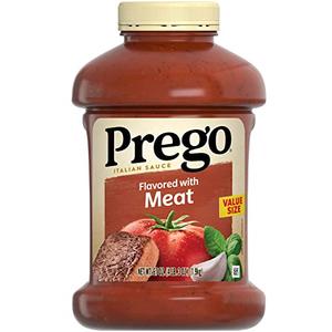 Prego Italian Tomato Pasta Sauce Flavored With Meat, 67 oz Jar 6 pack, 10/16/2025