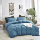 Luxlovery Blue King Size Comforter Set Lake Blue Bedding Set Women Men Quilt Blanket Soft Breathable Comfy Fluffy Lightweight 3 Piece Comforter Set King Size