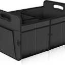 Femuar Car Trunk Organizer with 72L Large Capacity Waterproof Collapsible and 11 Pockets, Trunk Organizer for Car SUV/Jeep/Sedan, Large Size, Grey