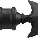 Deco Essential Adjustable Black Curtain Rods for Windows 66 to 120 Inch Extendable Drapery Rods with Flat Arrow Finials & Brackets Set, 3/4 Inch