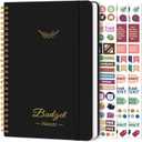 Budget Planner - Monthly Budget Book 2025 with Expense & Bill Tracker - Undated 12 Month Financial Planner/Account Book to Take Control of Your Money - Black