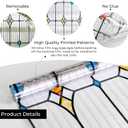 ADD.HERES Window Privacy Film, Stained Glass Decorative Static Cling, Removable Laser Sun Blocking Vinyl Covering, Window Film for Home Kitchen Living Room, Starburst, 26.3" x 78.7", 23.6" x 78.7"