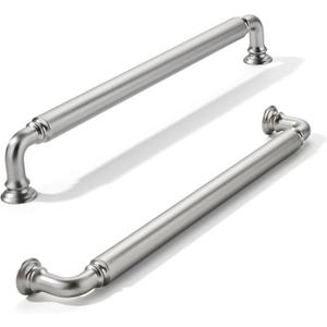 khtumeware 10-Pack Brushed Satin Nickel Heavy-Duty Solid Cabinet Pulls, 8 Inch (203mm) Hole Center, Drawer Pulls, Cabinet Hardware, Suitable for Kitchen Cabinets, Bathrooms and Dressers