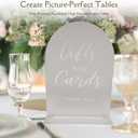 Frosted Acrylic Arch Table Numbers for Weddings  Set of 10 Table Numbers with Stands & Two Additional Signs Guest Book & Cards  Pack of 12- Elegant 5x7 Signs Perfect For Decoration, Receptions, Centerpiece, Party and Events