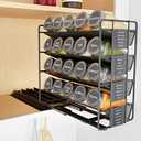 SpaceAid Pull Out Spice Rack Organizer with 20 Jars, Heavy Duty Slide Out Seasoning Organizer for Kitchen Cabinets, with 801 Labels and Chalk Marker, Left Facing