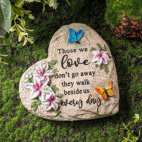 Jetec 6 Inch Memorial Garden Stone Sympathy Gift for Loss of Loved One Stepping Stones for Garden Decor Those We Love Don't Go Away Memorial Bereavement Condolence Gifts for Outdoors